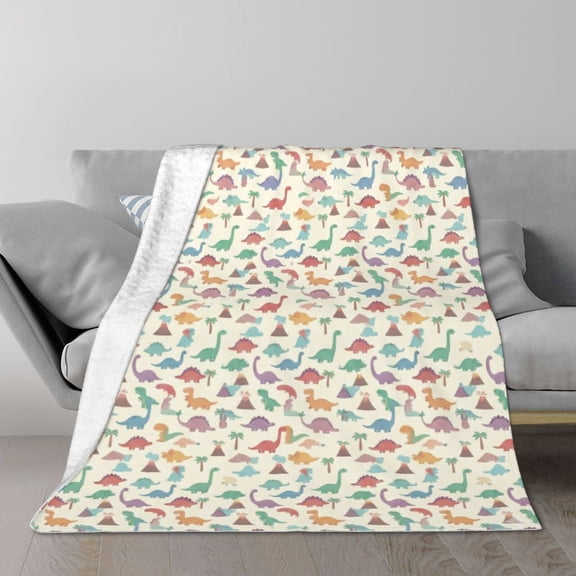 Dinosaur Blanket Throw Cute Soft Flannel Bed Blankets for Sofa Couch Home Decor All Season Cozy Warm Lightweight Decorative Plush Bedding Cover 50x40