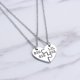 thumbnail image 2 of Collar de costura de rompecabezas de acero inoxidable con corazón con nombre personalizado, 2 of 5