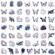 thumbnail image 2 of Paquete de pegatinas de vinilo estético holográfico con forma de unicornio, 50 unidades, 2 of 2