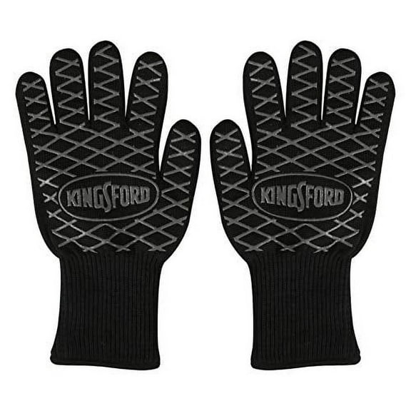 Kingsford Extreme Heat BBQ Grilling Gloves - Black - 1 Pair, One Size Fits Most