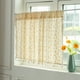 thumbnail image 2 of Cortinas de algodón con borlas y margaritas para cocina, cortinas cortas con varillas para colgar, cortinas de media luna color café, 2 of 5