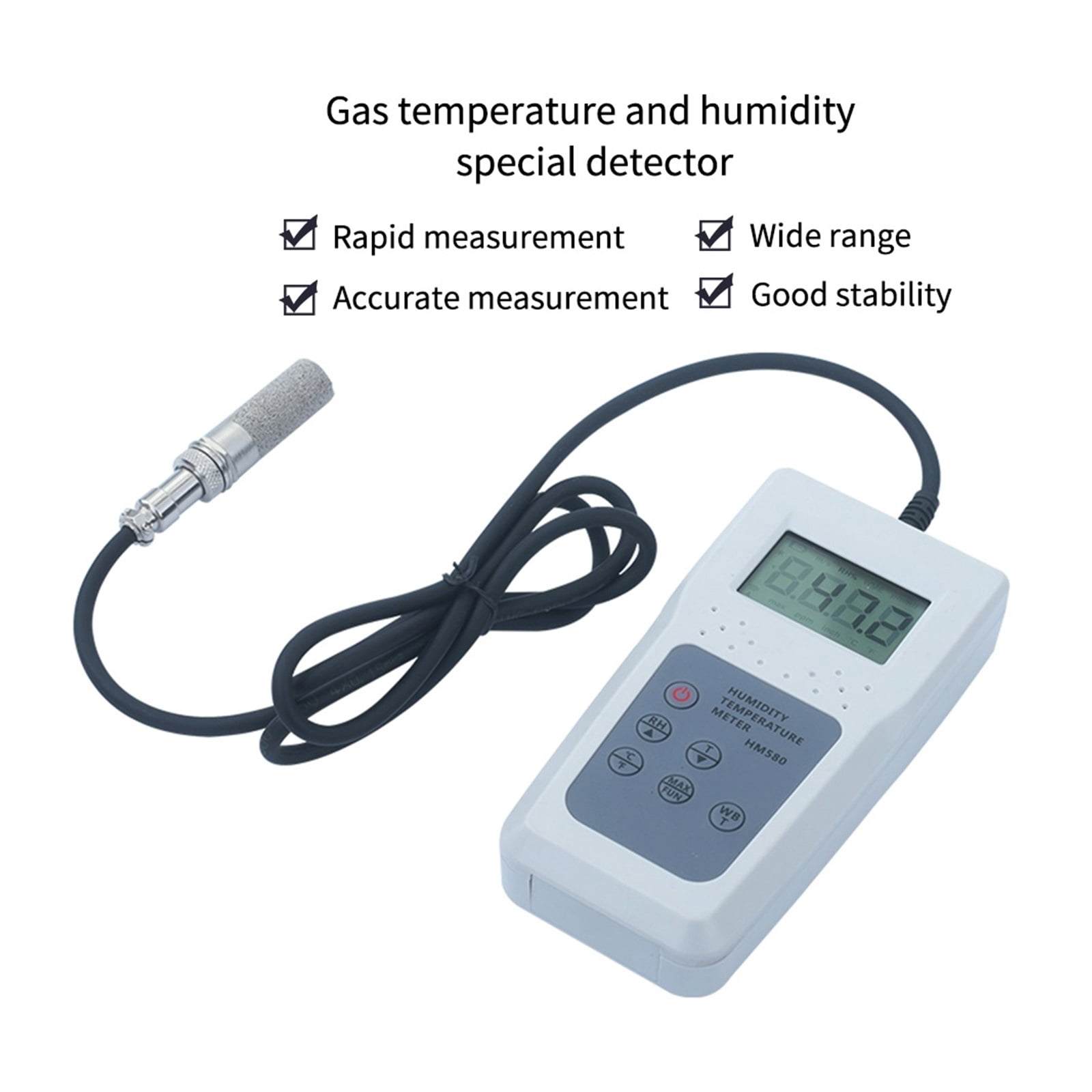 Handheld Gas Temperature And Humidity Measuring Instrument Receiver Moisture Meter HM580