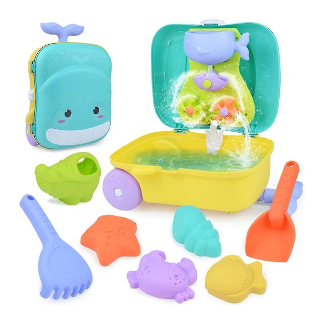 Juego de 8 Uds de juguetes para arena de playa con maleta de almacenamiento, juego de juguetes acuáticos para niños, alta calidad (hy)