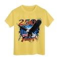 thumbnail image 4 of mgoYE 250th Anniversary USA Flag Shirt Girls Girls Boy's 4th of July Independence Day T-Shirt Summer 1776 USA America Memorial Day Graphic Tees Tops(Yellow,2-3 Years), 4 of 5