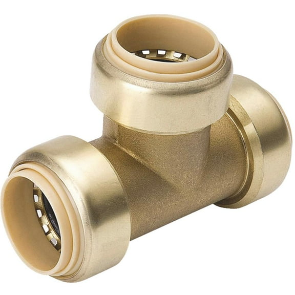 Mueller  ProLine  1 in. Push   x 1 in. Dia. Push  Brass  Tee