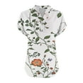 thumbnail image 4 of Taqqpue Womens Cotton Linen Shirts V-Neck Button Short Sleeve Blouse Tops Floral Print Loose Fit Casual Plus Size Tees, 4 of 5
