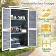 thumbnail image 6 of Outdoor Storage Cabinet, Lofka Wood Garden Storage Shed with Ventilate Shutter and Asphalt Roof, Grey, 6 of 14