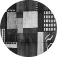 thumbnail image 1 of Ahgly Company Indoor Round Abstract Gray Modern Area Rugs, 3' Round, 1 of 4
