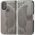 thumbnail image 5 of Designed for Moto G Power 2022 Case Wallet,Women Flip Cover with Butterfly Embossed PU Leather Kickstand Credit Card Holder Slots Magnetic Wrist Strap Purse for Motorola Moto G Power (Gray), 5 of 16