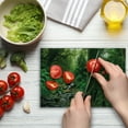 thumbnail image 4 of Forest Cutting Board, Rain Woodland Scenery River in the North Forest in the Early Morning Humid Fog Print, Decorative Tempered Glass Cutting and Serving Board, in 3 Sizes, by Ambesonne, 4 of 5