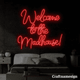thumbnail image 3 of Craftnamesign Welcome To The Madhouse Neon Sign for Living Room Bedroom Bar Party Wall Art, 3 of 5