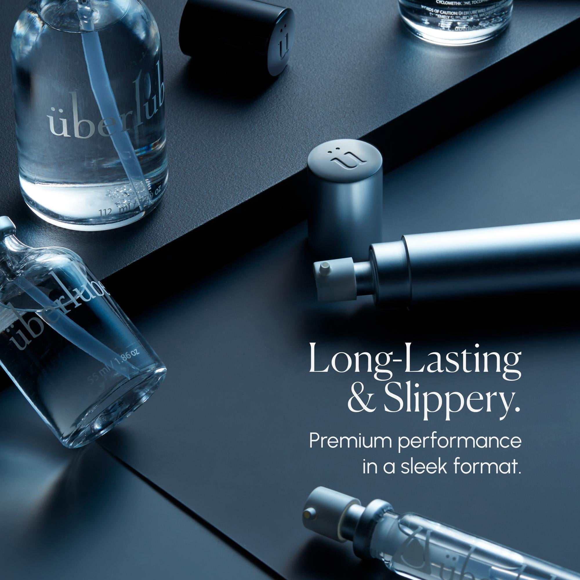 Uberlube Silicone Personal Lubricant, Silver Travel Kit, 15ml, Unscented, Waterproof, Latex-Safe