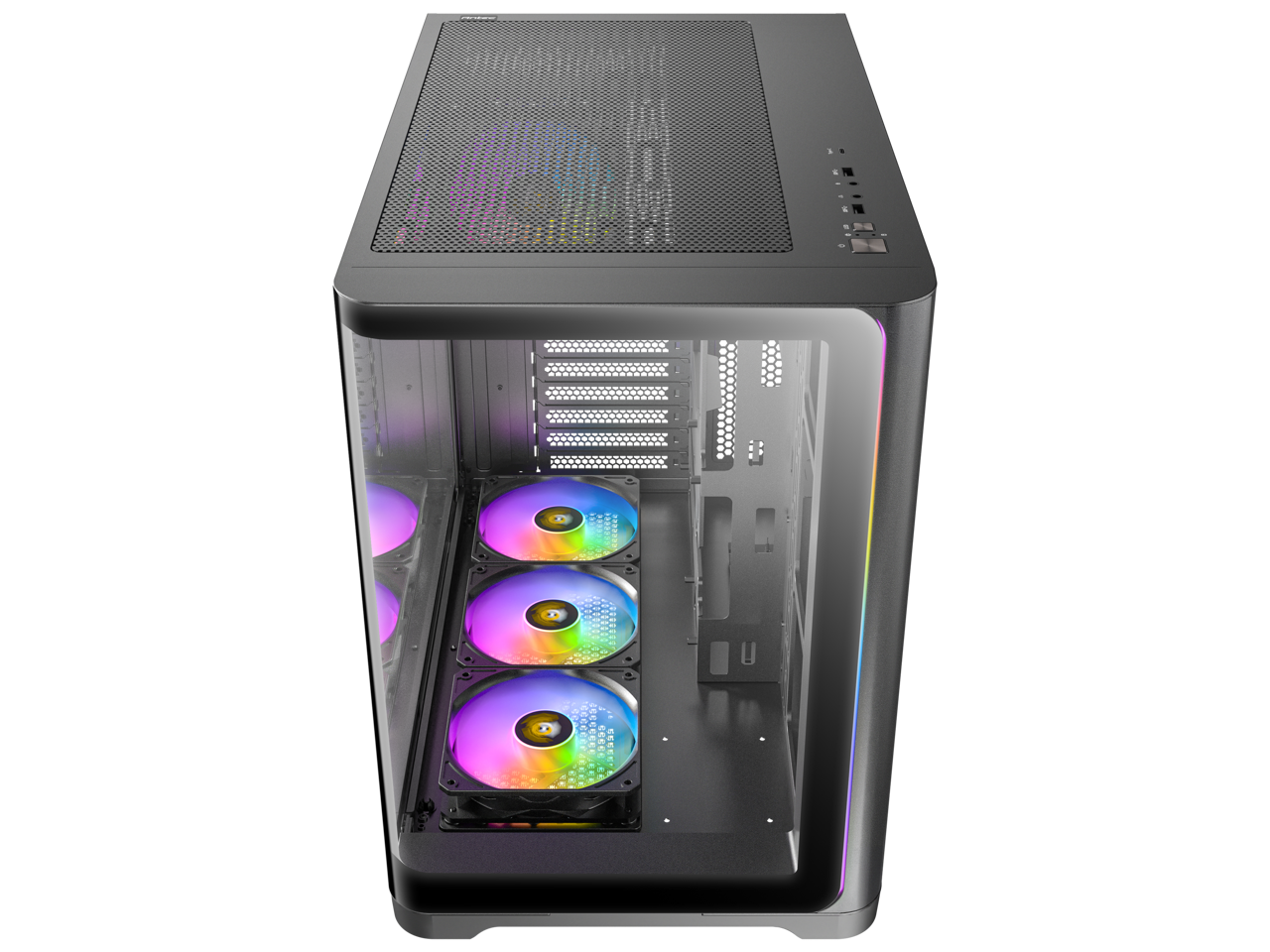 Antec C5 CURVE ARGB Mid-Tower ATX PC Case - C5 Curve ARGB - 7 x 120 mm ARGB PWM Fans Included - Type-C 3.2 Gen 2 Port - Seamless Tempered Glass Front & Side Panels - 360 mm Radiator Support