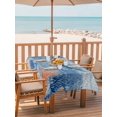 thumbnail image 2 of Outdoor Tablecloth with Umbrella Hole for Patio/Picnic/Party/Camping, Blue Coastal Whale Waterproof Table Cloth Rectangle Table Cover Washable, Retro Nautical Marine Life Leaves (60"x 120"), 2 of 9