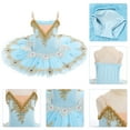 thumbnail image 3 of OBEEII Baby Girls Ballet Dance Flat Tutu Pancake Dress Kids Professional Swan Lake Princess Platter Dress for Stage Performance, 3 of 9