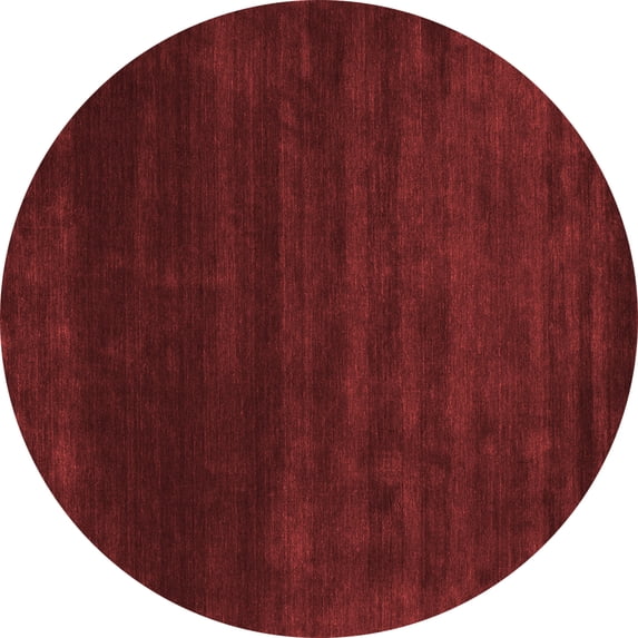 Ahgly Company Indoor Round Abstract Red Contemporary Area Rugs, 6' Round