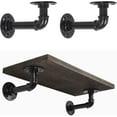 thumbnail image 2 of 8 Pack Industrial Iron Pipe Shelf Bracket Wall Mounted DIY Floating Shelf Black, 2 of 8