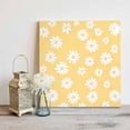 thumbnail image 5 of Retro Daisy Canvas Wall Art, White Floral Yellow Backdrop Framed Wall Decor Modern Artwork Prints Painting for Living Room, Bedroom, Kitchen & Cafe Decor 12x12 Inch, 5 of 9