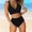 Black, variant on HAIJIE Tankini Women's Swimsuits 2 Piece with Boho Trim 4 Way Comfortable Swimwear for Women with Shorts Bathing Suit (White,S)