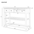 thumbnail image 7 of Sofa Console Table with Two Shelves and Drawers, Classic Entry Tables with Open Shelf, Entryway/Hallway Table for Living Room, 7 of 7