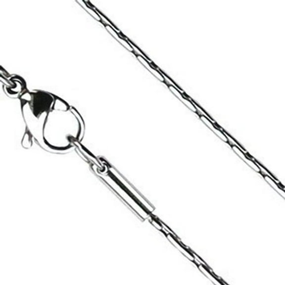 Minimalist Micro Chain Necklace Womens Silver Stainless Steel 16-20 inch 1mm