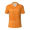 thumbnail image 2 of Daiia Orange Glitter2 Pattern Men’s Polo Shirts,Solid Deck Shirt,Classic Fit, Breathable Cotton Polo for Casual and Sport Wear-, 2 of 7