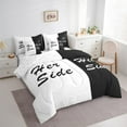 thumbnail image 3 of Homewish Mr and Mrs Bedding Comforter Set 7pcs, Black White Couples Print King Bedding Sets, Romantic Valentines Day Bed Sheets, Lightweight Room Decor, 3 of 7