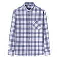 thumbnail image 3 of Jinhomg Big And Tall Men'S Long Sleeves Button-Up Shirt Wrinkle Free Plaid Shirts Casual Cotton Shirt With Pocket Light Blue,L, 3 of 5