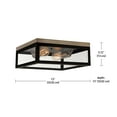 thumbnail image 3 of Globe Electric Verona 2-Light Dark Bronze Flush Mount Ceiling Light with Clear Glass Panes, 65919, 3 of 3