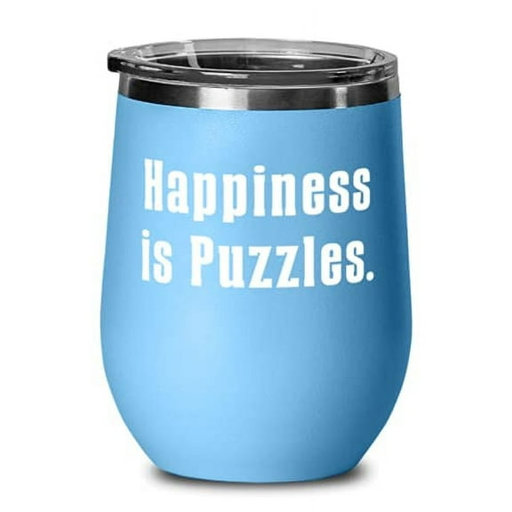 Love Puzzles s, Happiness is Puzzles, Birthday Wine Glass For Puzzles