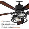 thumbnail image 4 of Consciot 52 inch Ceiling Fan with Light, Matte Black, 5 Blades, Remote Control, Reverse Airflow, 6 Speeds, Dimmable, 4 of 9