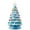 Blue Snow Flocked, variant on 12" Hand Painted Ceramic Christmas Tree - Seafoam Snow Flocked, 100 Multi-Color Lights, 2 Star Toppers