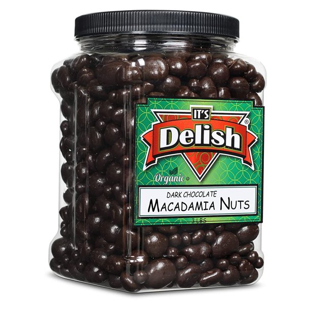 Organic Dark Chocolate Covered Macadamia Nuts by Its Delish, 3 LBS