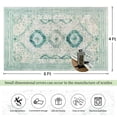 thumbnail image 7 of Balacho Boho Vintage Oriental Faux Wool Area Rug, 4' x 6', Green, 7 of 7