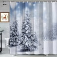 thumbnail image 5 of Winter Forest Shower Curtain for Bathroom, Xmas Tree Snowflake Christmas Holiday Bathroom Shower Curtains Set with 12 Hooks, 72x72 Inches, 5 of 6