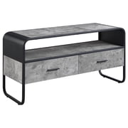 ACME Raziela Storage TV Stand in Concrete Gray and Black Metal Frame