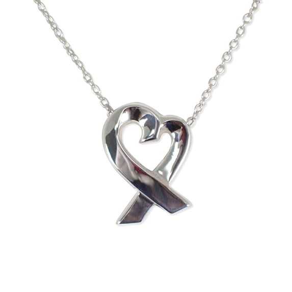 Pre-Owned TIFFANY 925 Loving Heart Pendant Necklace