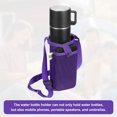 thumbnail image 4 of Uxcell 2 Pcs Water Bottle Holder with Adjustable Shoulder Strap Mesh Water Bottle Carrier, Purple, 4 of 6