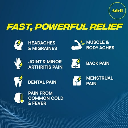 Advil Pain and Headache Reliever Ibuprofen, 200 Mg Coated Tablets, 10 Count