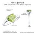 thumbnail image 5 of Rosec Jewels Natural Peridot Heart Engagement Ring 2 Carat (8 mm, AAA Grade) - Womens Peridot Diamond Ring with Bypass Shank, 18K White Gold, US 10.50, 5 of 8