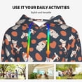 thumbnail image 4 of Daiia Funny Dogs Pattern Women's Fashion Hoodies & Sweatshirts with Kangaroo Pocket Hooded Sweatshirt with Eye-catching Drawstrings-Large, 4 of 7