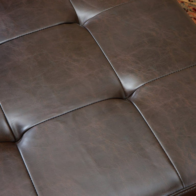 Burlington Brown Leather Storage Ottoman