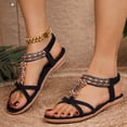 thumbnail image 3 of Rokment Women's Boho Beach Flat Dress Sandals 2026 Summer Ethnic Butterfly Embroidered Wedge Low Heel Slingback Dressy Sandals for Woman Vacation Black Size 6.5, 3 of 5