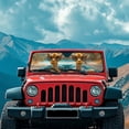 thumbnail image 3 of Yuyamidu Giraffe Driving Windshield Sun Shade, Funny Car Sunshade for Rubicon Sahara TJ JK JKU 2 & 4 Door-Blocks UV Rays Sun Visor Shield, Front Window Sun Shade Keeps Vehicle Cool, 3 of 7