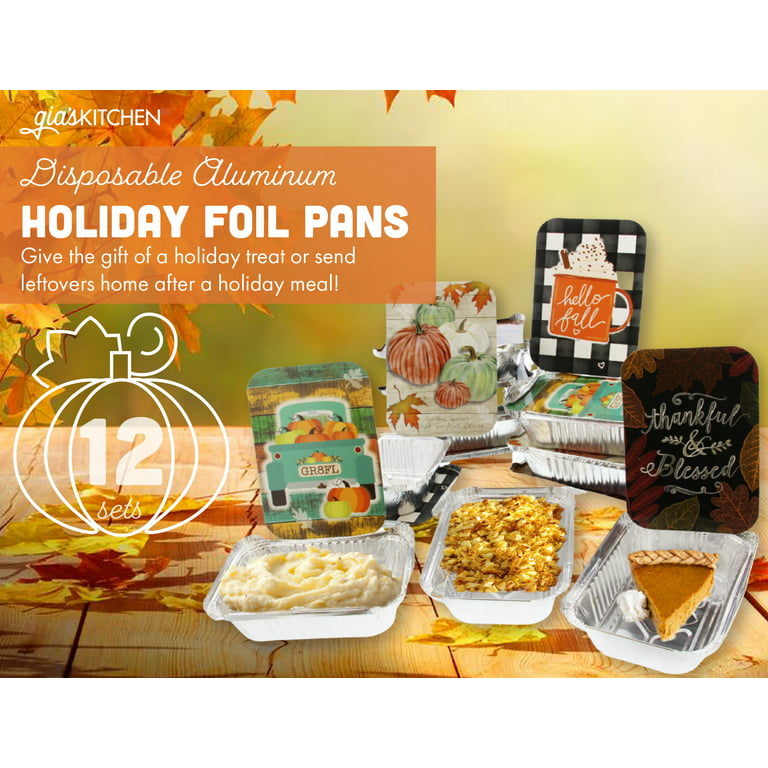  WorldBazaar Thanksgiving Aluminum Food Containers with