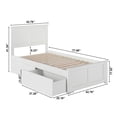 thumbnail image 6 of AFI Madison Twin Wood Platform Bed with Matching Footboard & Storage Drawers, White, 6 of 6