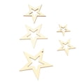 thumbnail image 4 of 205 Uds. Estrellas de madera de varios tamaños, adornos de estrellas de madera en blanco sin terminar para arte, artesanía, fiesta de boda, 4 of 12