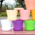 thumbnail image 6 of NIBOLOG 5Pcs Plant Pots Odorless Fall Resistant PP Flower Holder with Base for Outdoor, 6 of 8