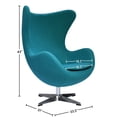 thumbnail image 2 of Fauteuil Lounge Pivotant et Inclinable Lesley avec Base en Acier Inoxydable, 2 of 4
