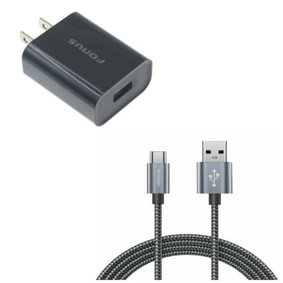 10ft USB Cable   Quick Home Charger for Motorola One 5G Ace Phone - Type-C Charger Cord Power Wire and 18W USB Travel Wall Combo for Motorola One 5G Ace (2021)